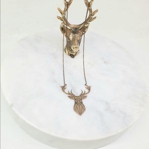 Geometric Deer Necklace, Origami Deer